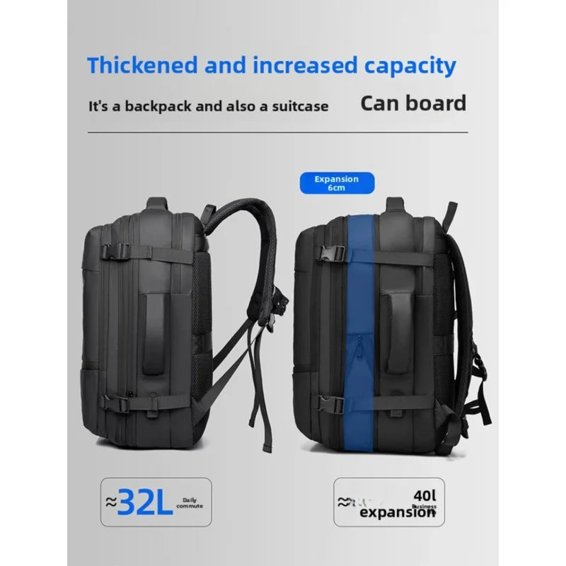 Expandable Travel Backpack Includes USB Charging Port